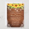 Rustic Sunflower Floral Wood Mason Jar Lights Lace Invitations