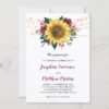 Sunflower Burgundy Rose Floral Lights Wedding Invitations