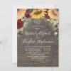 Sunflowers Red Roses Daisies Rustic Wedding Invitations
