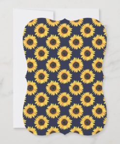Sunflowers Wedding Invitations Country Blue - back